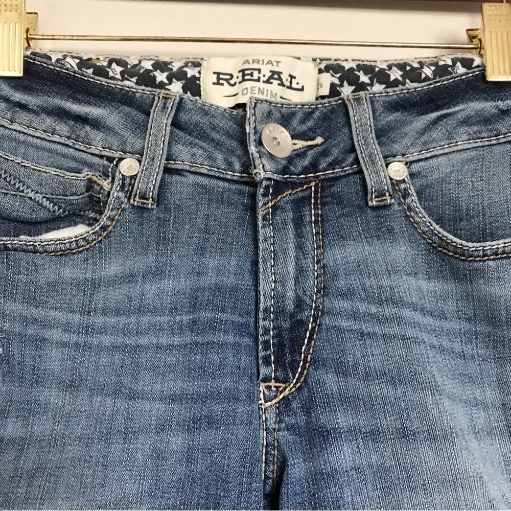 Ariat R.E.A.L. Mid Rise Stretch Ella Double Outseam Skinny Jean Size 27S Western - Picture 3 of 16
